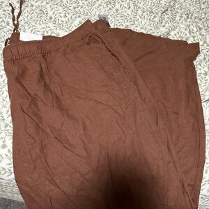 Old Navy High Waisted Wide Leg Chocolate Linen Pants